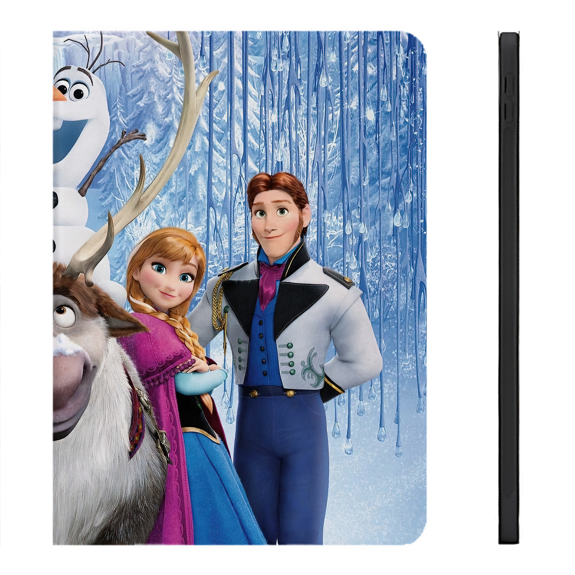 （画像用） アナと雪の女王 アンナ エルサ Frozen Anna Elsa IPadケース ペンホルダー付き ブックスタイルデザイン